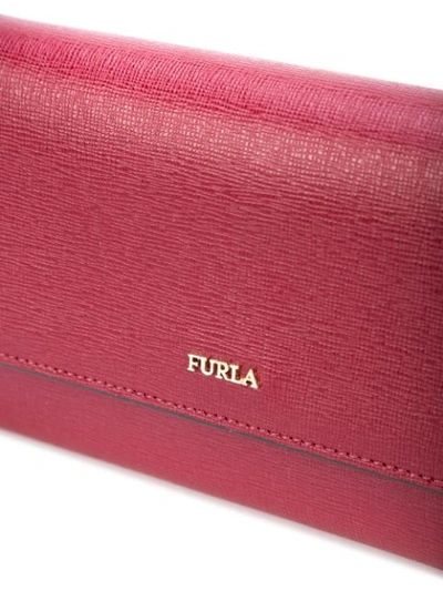 Shop Furla Textured Wallet In Red