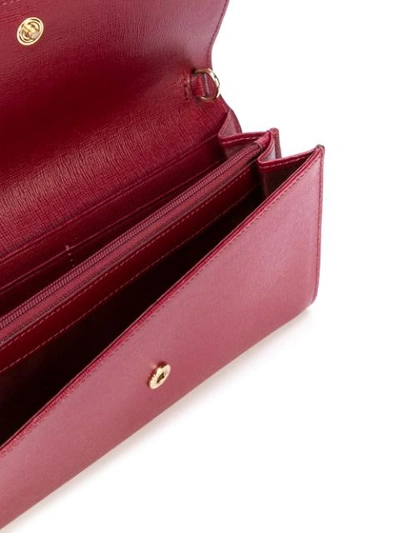 Shop Furla Textured Wallet In Red