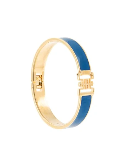 Shop Shanghai Tang Shou Enamel Bangle In Blue