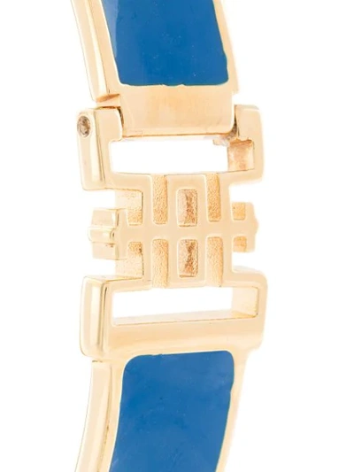 Shop Shanghai Tang Shou Enamel Bangle In Blue