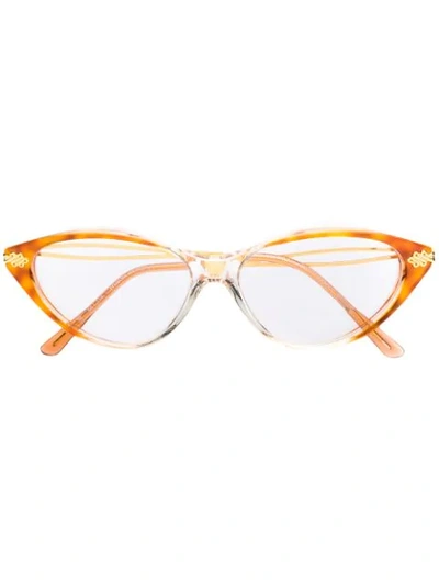 Pre-owned Emanuel Ungaro 猫眼框眼镜 In Orange