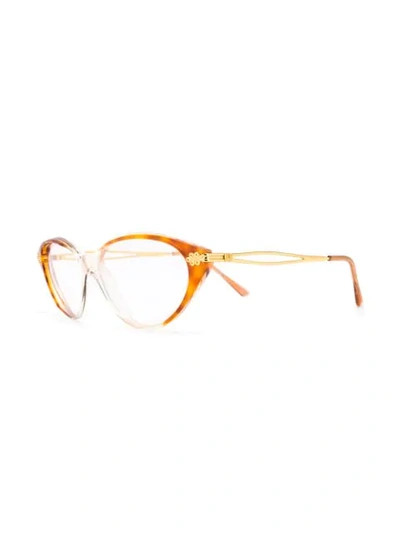 Pre-owned Emanuel Ungaro 1970's Cat Eye Prescription Glasses In Orange