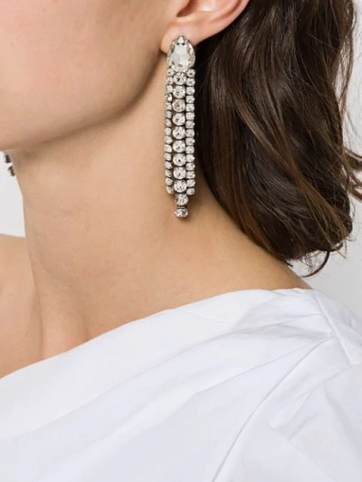 Shop P.a.r.o.s.h Chandelier Crystal Earrings In Silver