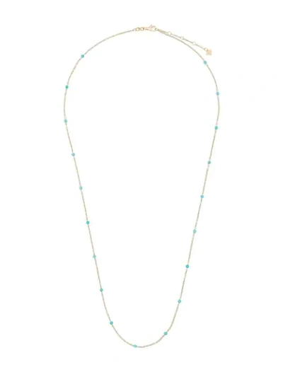 ROSA DE LA CRUZ 18K金绿松石串珠链式项链 - BLUE