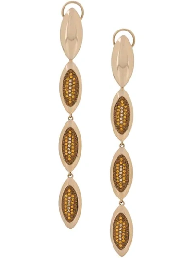 Shop Atelier Swarovski Evil Eye Long Drop Earrings In Gold