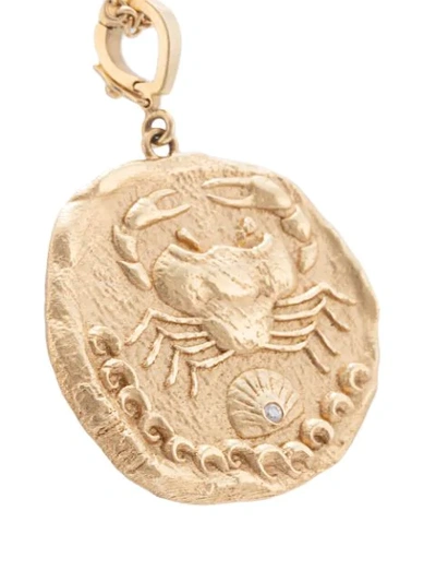 Shop Azlee 18kt Yellow Gold Large Karkinos Diamond Coin Charm Necklace