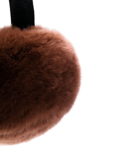 Shop Liska Textured Furry Ear Muffs In Brown