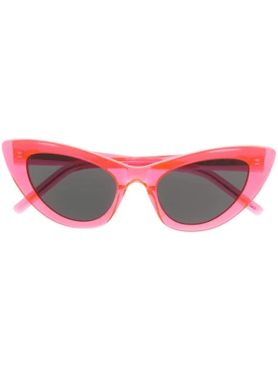 Shop Saint Laurent Sl 213 Lily Cat-eye Sunglasses In Orange