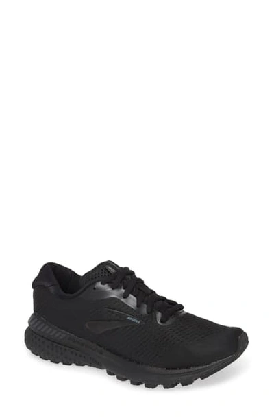 Shop Brooks Adrenaline Gts 20 Running Shoe In Black/ Grey