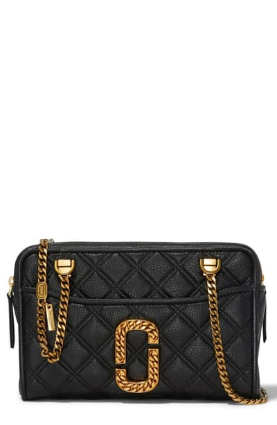 Shop The Marc Jacobs Marc Jacobs The Status Quilted Leather Shoulder Bag In Black