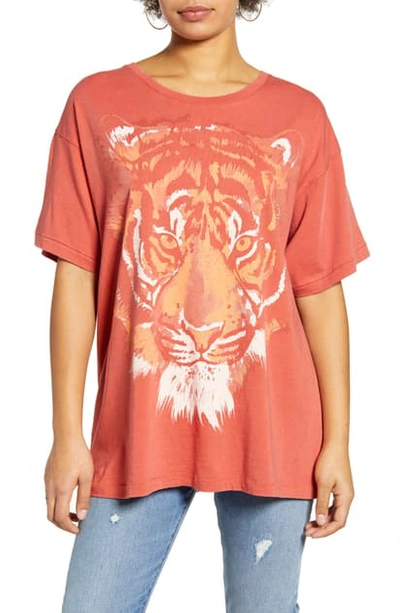 Shop Wrangler Oversized Tiger Graphic Tee In Sundried Tomato