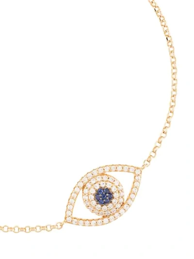 Shop Apm Monaco Evil Eye Crystal Bracelet In Gold