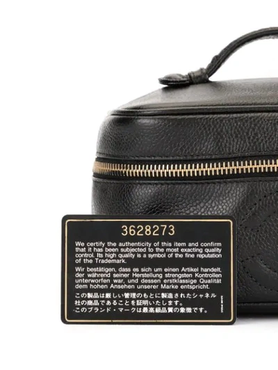 Pre-owned Chanel Cc Stitch Vanity Case In Black