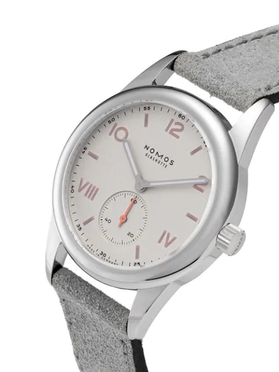 Shop Nomos Club Campus 36mm In White, Silver-plated