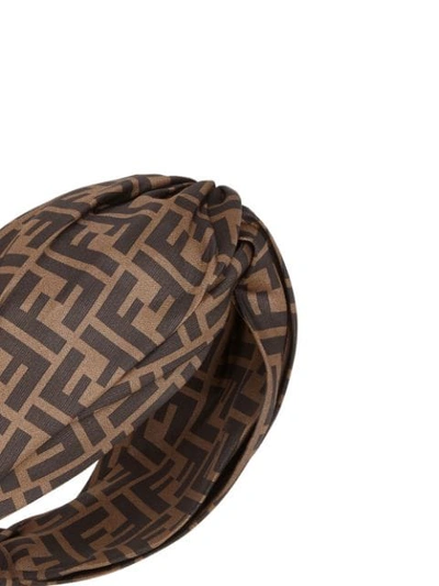 Shop Fendi Ff-motif Hairband In Brown