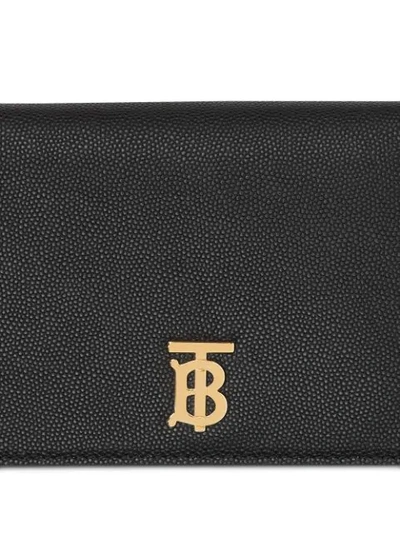 Shop Burberry Tb Logo Chain Wallet In Black