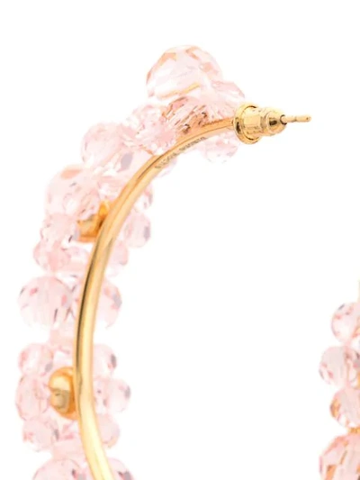 Simone Rocha Large Crystal-daisy Hoop Earrings In Pink