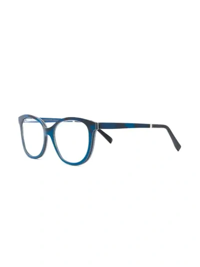 Shop Gold And Wood Cat Eye Glasses In Blue