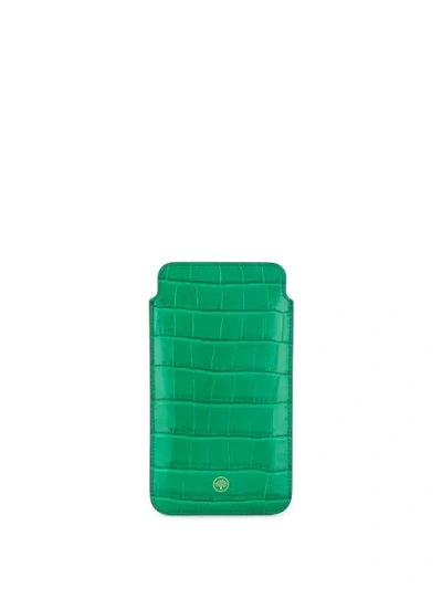 Shop Mulberry Logo Phone Case In Q183 Emerald Green