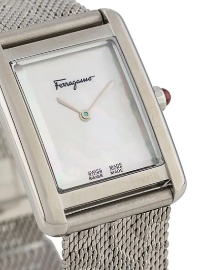 Shop Ferragamo Portrait Lady 24x32mm Watch In Metallic