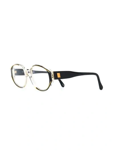 Pre-owned Saint Laurent 1980's Oval Glasses In Neutrals