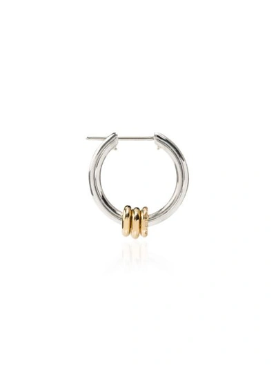 Shop Spinelli Kilcollin 18kt Yellow Gold And Diamond Ara Sg Hoop Earring In Silver Yellow Gold