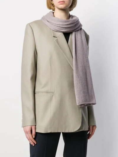 Shop Blanca Knitted Cashmere Scarf In Grey