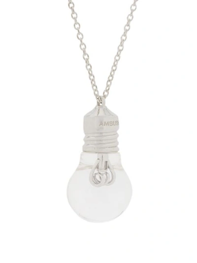 Shop Ambush Light Bulb Charm Necklace In Silver