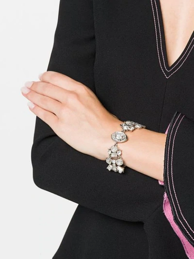 Pre-owned Givenchy Crystal-embellished Bracelet In Silver