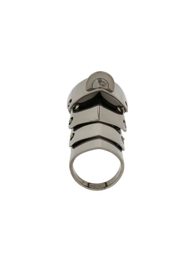Shop Vivienne Westwood Layered Oversized Ring In Silver