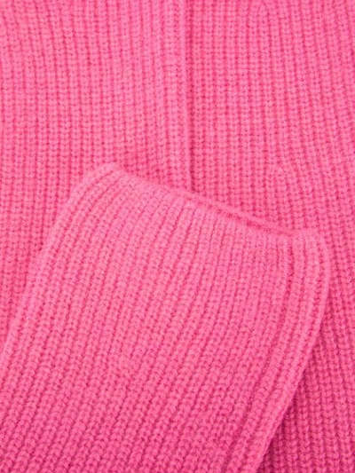 Shop Ganni Long Logo Patch Gloves In Pink