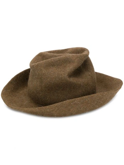 Shop Horisaki Crushed Felt Hat In Brown