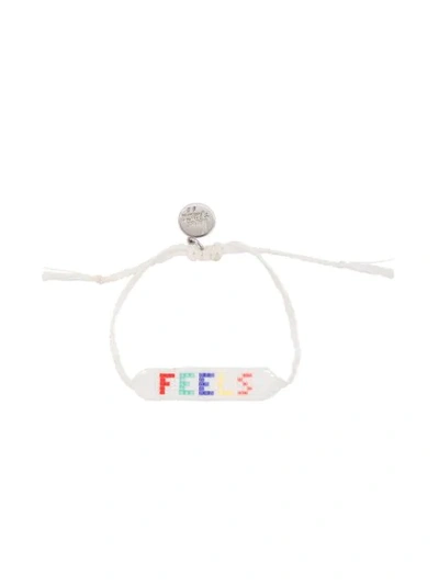 Shop Venessa Arizaga Mood Beaded Bracelet In White