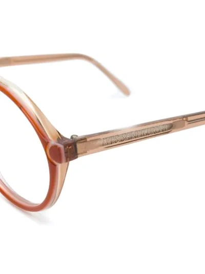 Pre-owned Saint Laurent 1990s Round Glasses In Neutrals