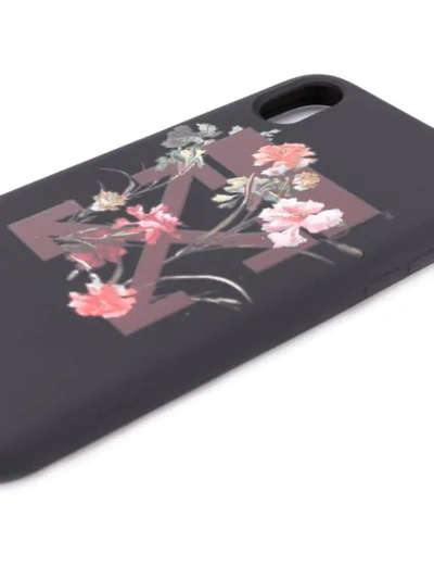 Shop Off-white Floral Print Iphone X Case In Black