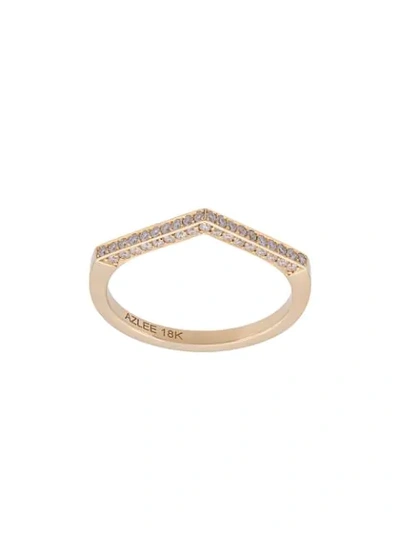 Shop Azlee 18kt Yellow Gold Celestial Diamond Ring In Yg