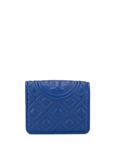 Shop Tory Burch Mini Fleming Bifold Wallet In 408 Nautical Blue