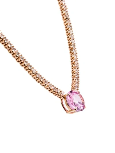 Shop Anita Ko Choker Necklace In Rose Gold/pink