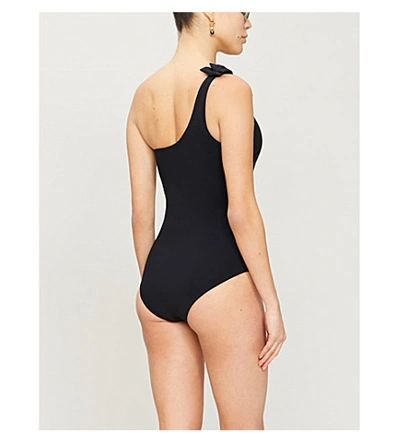 Shop Zimmermann Zinnia Tie-detail Swimsuit In Noir