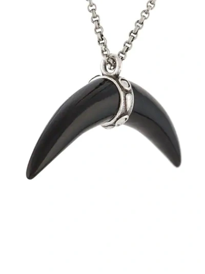 Shop Isabel Marant Embellished Cap Horn Necklace In Black