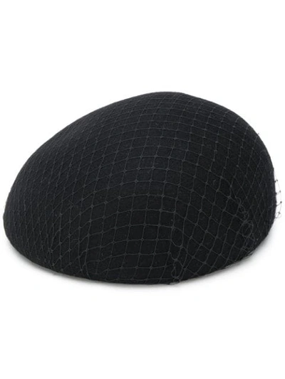 Shop Eugenia Kim Veil-detail Beret Hat In Black
