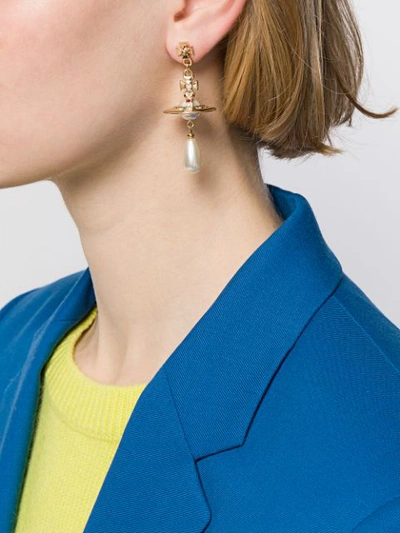 Shop Vivienne Westwood Orb Drop Earrings In Gold