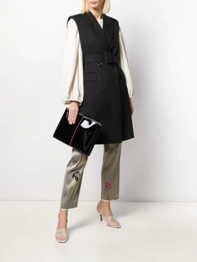 Shop Marni Glossy Effect Clutch Bag In Black