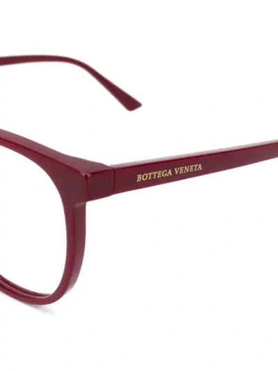 Shop Bottega Veneta Square Frame Glasses In Red