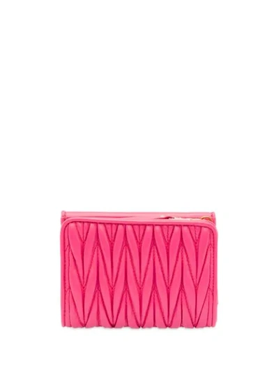Shop Miu Miu Matelassé Wallet In Pink