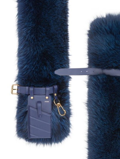 Shop Fendi Maxi Belt Detailed Stole In Blue