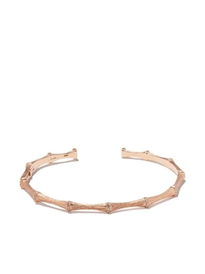 Shop Annoushka 18kt Rose Gold Dream Catcher Bamboo Diamond Cuff In 18ct Rose Gold