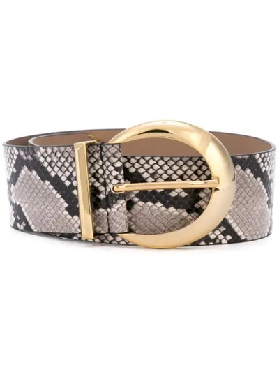 Shop B-low The Belt Snake-effect Belt In Grey