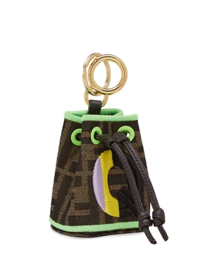 Shop Fendi Nano Mon Trésor Charm In Brown