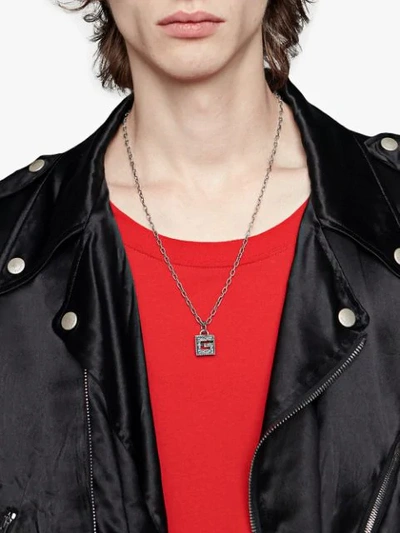 Shop Gucci Square G Cube Necklace - Silver